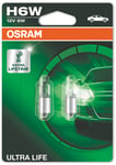 Osram Ultra Life - Glödlampa H6W 6W 12 V 2-pack - VW - Ford - Audi - BMW - Citroen - Saab - Mercedes - Mini