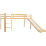 Lit mezzanine d'enfants toboggan et échelle bois pin 97x208 cm - Vidaxl