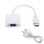 HDMI To VGA Video Converter Adapter With AUX Cable Cord For Laptop DVD