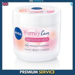 NIVEA Family Care Sensitive Moisturising Cream (450ml), Body Cream for Dry Skin