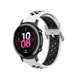 Beilaishi 20mm For Huami Amazfit GTS/Samsung Galaxy Watch Active 2 / Huawei Watch GT2 42MM Fashion Inner Buckle Silicone Strap(White black) replacement watchbands (Color : White black)