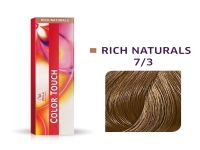 Wella Professionals, Color Touch, Ammonia-Free, Semi-Permanent Hair Dye, 7/3 Medium Blonde Chestnut Pearl, 60 ml