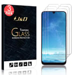 J&D Compatible for Samsung Galaxy A50 Glass Screen Protector (3-Pack), Not Full Coverage, Tempered Glass HD Clear Ballistic Glass Screen Protector for Galaxy A50 Glass Film