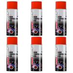 Promatic Red High Temperature Spray Paint Aerosol Auto Multi-Purpose 400ml X6