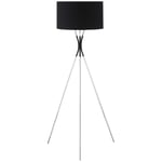 Elegant Golvlampa Vardagsrum, Tygskärm & Metall, 40W
