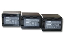 vhbw 3x batterie remplacement pour Panasonic VW-VBK180, VW-VBK180-K, VW-VBK360 pour caméra vidéo (3200mAh, 3,6V, Li-ion) avec puce d'information