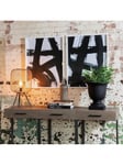 One.World Abstract Wood Framed Print, Set of 2, 75 x 60cm, Black
