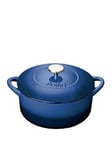 Denby 26 Cm Round Cast Iron Casserole Pot In Cobalt Blue