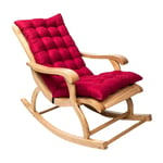 Rocking Chair Cushion, Sun Lounger Cushion Replacement Non-slip with Backrest Ties Garden Patio Recliner Relaxer Chair Pad 120 * 50cm (Wine Red, 1 PCS).