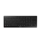 CHERRY STREAM KEYBOARD WIRELESS, Cordless Keyboard, Belgian Layout (AZERTY), 2.4 GHz Wireless, Quiet Keys, Slim Design, Battery-Powered, Black