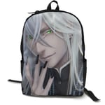 Kimi-Shop Black Butler-Undertaker Anime Cartoon Cosplay Canvas Shoulder Bag Backpack Classic Lightweight Travel Daypacks School Backpack Laptop Backpack