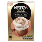Nescafé Gold Cappuccino Unsweetened Taste Coffee, 8 Sachets (Pack of 6, Total 48 units)