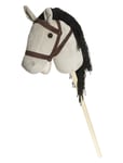 Hobby Horse, Grey, With Reins Toys Rocking Toys Grey Teddykompaniet