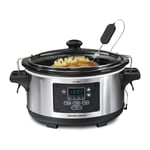 Hamilton Beach 33956A-SAU Set 'n Forget 4.5 L. Programmable Slow Cooker, Plastic, 275 W, Stainless Steel