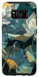 Coque pour Galaxy S8 Style de peinture à l'huile de fleurs de lotus Art Design