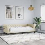 vidaXL Dagbädd gräddvit 90x200 cm konstläder Kräm