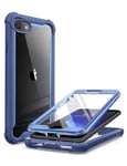 i-Blason Ares Designed for iPhone SE 2020 Case/iPhone 8 Case/iPhone 7 Case, [Built-in Screen Protector] Full-Body Rugged Clear Bumper Case for iPhone 8 / iPhone 7 (Blue)