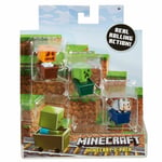 Minecraft FFK79 Minecart Snow Golem, Creeper, Wolf 3 Pack Figure Toy Set