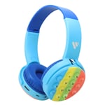 Vybe Stress Buster Headphones Blue Wireless Fidget Tool Kids Over-Ear Earphones
