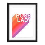 Wee Blue Coo Boss Lady Strong Woman Artwork Framed Wall Art Print 18X24 Inch