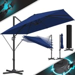 KESSER® Parasol Parapluie SUN XL 300 x 300 cm Couverture incluse + sécurité anti-vent Rotable Inclinable Grand parasol de marché Rotation 360°