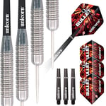 Unicorn Steel Tip Darts Set | Gary 'The Flying Scotsman' Anderson Bullet | Super Durable Natural Stainless Steel Barrels | 24 g