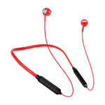 Fashion Bluetooth Earphone, Wireless Earphones Bluetooth Anti-lost Neck Strap Headset Earbud IP67 Sweatproof Waterproof Sport Headphones, for Mobile Phone Laptop (Color : Red)