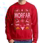 Morfar Jultröja - Christmas jumper stil röd sweatshirt XXL
