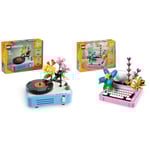 LEGO Creator 3en1 Platine avec Fleurs - Se reconstruit en Modèle Radio ou Microphone + 3en1 Machine à Écrire avec Fleurs Jouet - Se transforme en Modèle Keytar ou Pot de Fleurs 31172 + 31169