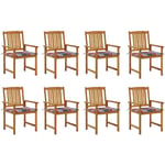 Lot de 8 Chaises de Jardin Exterieur - Chaises Relax Design avec coussins Bois d'acacia solide vidaXL