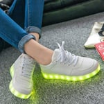 dPlaze Led Skor Sneakers Barn/vuxna, Vita - Storlek 27-45 White 37