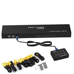 D&H 8 Port Smart KVM Switch Manual Key Press VGA USB Wired Remote Extension Switcher 1U Console with Original Cable 801UK-L