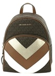 Michael Kors Dark Brown Backpack Bag PVC Logo Pattern Medium Abbey Rucksack