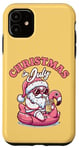iPhone 11 Christmas in July - Santa Flamingo Floatie - Summer Xmas Case