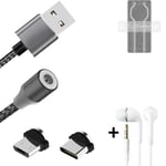 Data charging cable for + headphones Huawei Mate 50 RS + USB type C a. Micro-USB