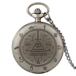 Bill Cipher - Gravity Falls tema, kvartsfickur, utsökt halsband retro grey