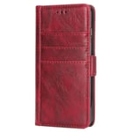 Leather Case for iPhone 6 Plus/6S Plus, Multi-function Flip Phone Case with Iron Magnetic Buckle, Wallet Case with Card Slots [6 Slots] Kickstand Business Cover for iPhone 6 Plus/6S Plus (Red)