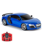 CMJ Cars Audi R8 GT Officially Licensed Remote Control Car 1:18 Scale Working Lights 2.4Ghz (Blue 1:18)
