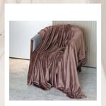 Faux Fur Chocolate Throw Luxury Super Soft Plain Bed Sofa Settee Throw Blanket