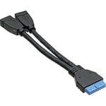 InLine 33445I Câble Adaptateur 2 Prises Femelles A vers Prise mâle USB 3.0 19 pôles