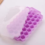 Silicone Ice Tray Cube Mold DIY Honeycomb Shape Ice Cube Ray Mold Ice Cream Party Cold Drink Kitchen Cold Drink Tools,Purple