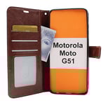 Crazy Horse Wallet Motorola Moto G51 (Brun)