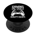 Gaming My Virtual Reality Escape VR Gaming Gamer Homme Femme PopSockets PopGrip Interchangeable