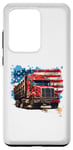 Coque pour Galaxy S20 Ultra Camion conducteur patriotique drapeau USA rouge blanc et bleu camions fourgon