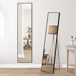 Americanflat Miroir sur Pied 35x150 cm Noir - Grand Miroir pour Chambre et Salon