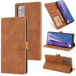 Samsung Galaxy S20 FE - Klassiskt Läder Fodral - Brun Brown Brun