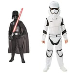 Rubie's Official Disney Star Wars Darth Vader Classic Costume, Childs Size Small Age 5-6 Years, Height 116 cm & Official Stormtrooper Boys Fancy Dress Disney Star Wars The Force Awakens Kids Costume