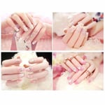 24pcs 3d Bride Wedding False Artificial Fake Nails Tips Beautifu C19