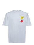 Pikachu Pokemon T-Shirt Tops T-shirts Short-sleeved Blue Mango