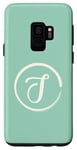 Coque pour Galaxy S9 Monogramme blanc minimaliste lettre J logo circulaire